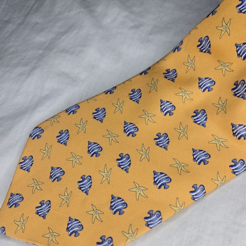 TANGO SILK NECKTIE‎ - Fish And Starfish  Pattern - Picture 4 of 5